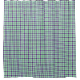 Para Box Cortina de Banho Xadrez Verde Lima Roxo