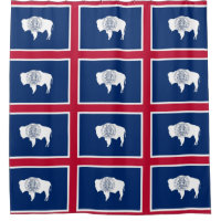 Cortina de chá com Bandeira de Wyoming, EUA