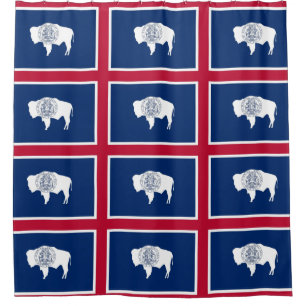 Para Box Cortina de chá com Bandeira de Wyoming, EUA