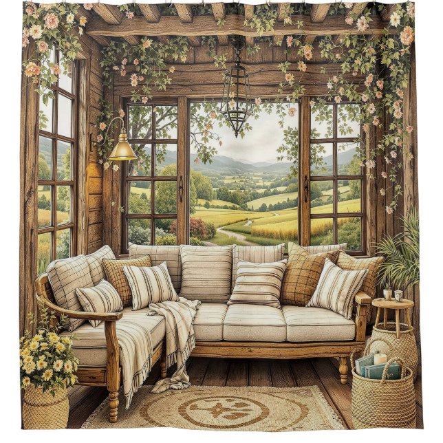 Para Box Cortina De chá Com Esse Sentimento De Férias (Frente)