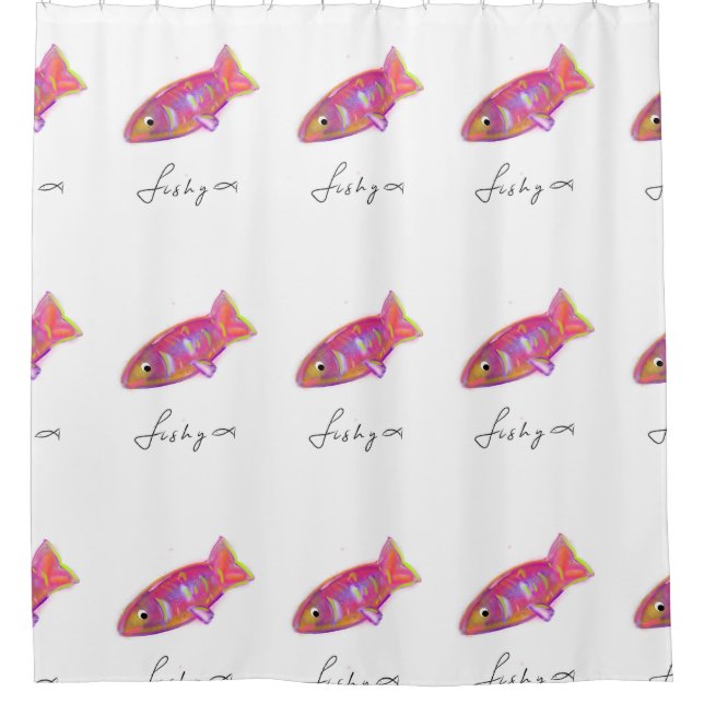 Para Box Cortina de chá com impressão de peixe (Frente)