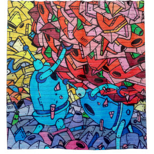 Para Box Cortina de Chá de Arte Colorida na Rua do Grafite
