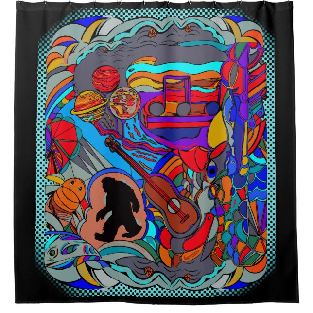 Para Box Cortina de Chá de Arte de Abstrato de Sasquatch (Frente)