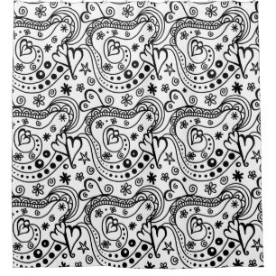 Para Box Cortina de Chá de Arte de Porte Preto e Branco