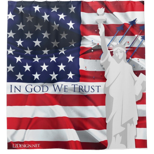 Para Box Cortina de chá de bandeira americana (Frente)