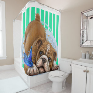 Para Box Cortina de Chá de Bulldog e Borboleta