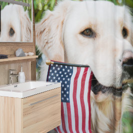 Para Box Cortina de Chá de Cachorro Patriótico de Retriever