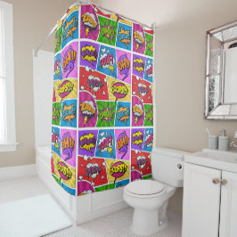 Para Box Cortina de chá de design de quadrinhos super-herói