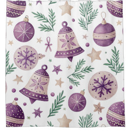 Para Box Cortina de Chá de Enfeites de natal roxa e Dourada