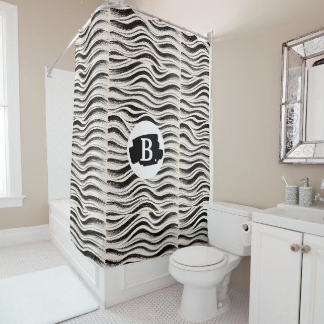 Para Box Cortina de Chá de Faixa Zebra Personalizada (In Situ)
