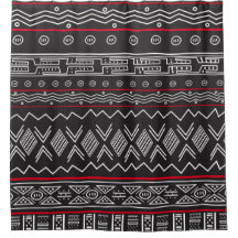 Cortina de Chá de Mudo Preto E Vermelho