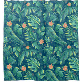 Para Box Cortina de Chá de Padrão de Folhagem Tropical