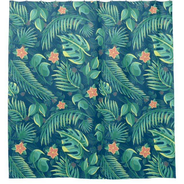 Para Box Cortina de Chá de Padrão de Folhagem Tropical (Frente)