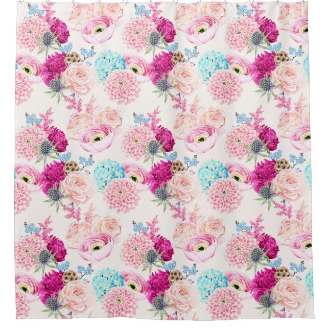 Para Box Cortina de chá de padrão floral (Frente)