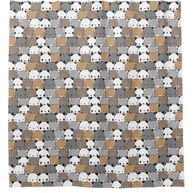 Para Box Cortina de Chá de Ursos Adoráveis (Frente)