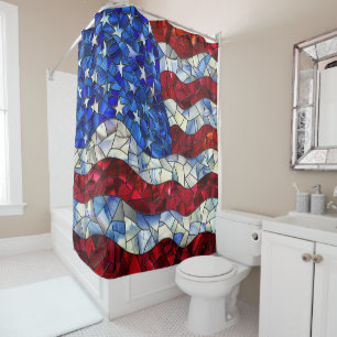 Para Box Cortina de Chá de Vidro com Bandeira Americana