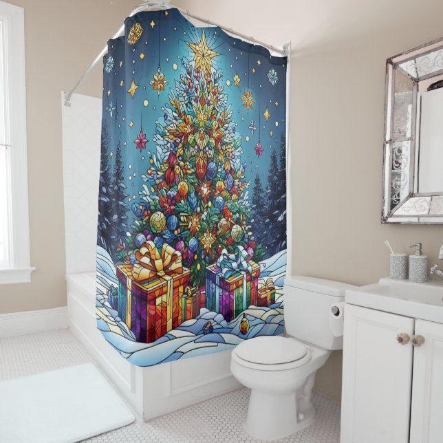 Para Box Cortina de Chá de Vidro Manchada de Natal (In Situ)