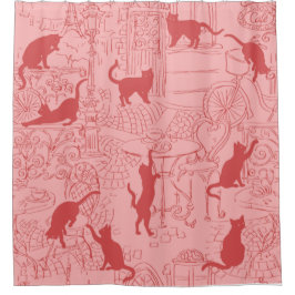 Para Box Cortina de Chá do Café Paris, Vermelho Cor-de-Rosa