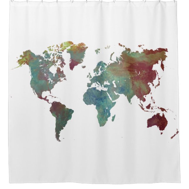 Para Box cortina de chá do mapa do mundo (Frente)
