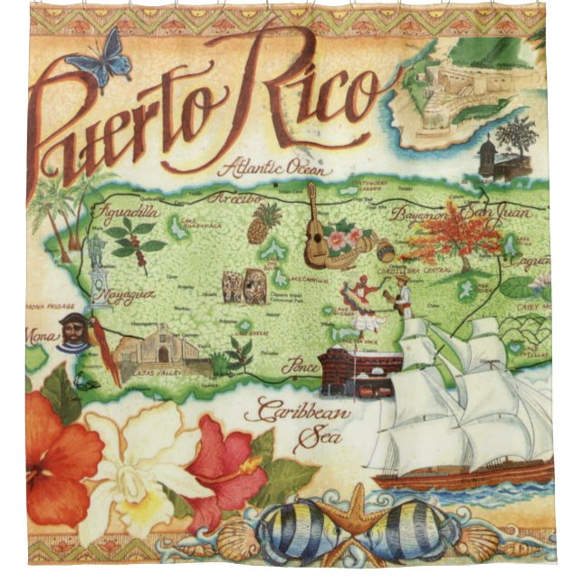 Para Box Cortina de Chá do Mapa Porto Rico (Frente)
