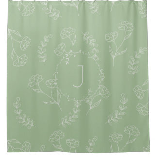 Para Box Cortina de Chá do Monograma Verde Sage Bohemian