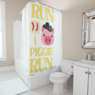 Para Box cortina de chá engraçada "RUN PIGGIE"