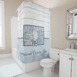 Para Box Cortina de chá Farmhouse Blue Floral Personalizado