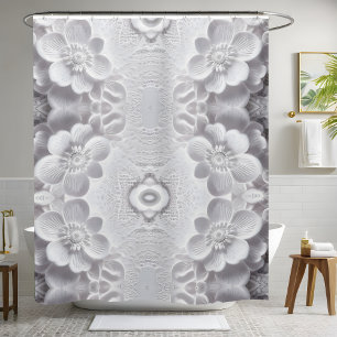Para Box Cortina de Chá Floral Branco Puro