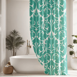 Para Box Cortina de Chá Floral Clássica do Teal & White Dam