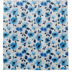 Para Box Cortina de Chá Floral de Cor Azul Elegante