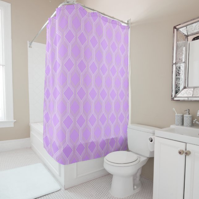 Para Box Cortina de Chá Geométrico Lilac Intelated (In Situ)