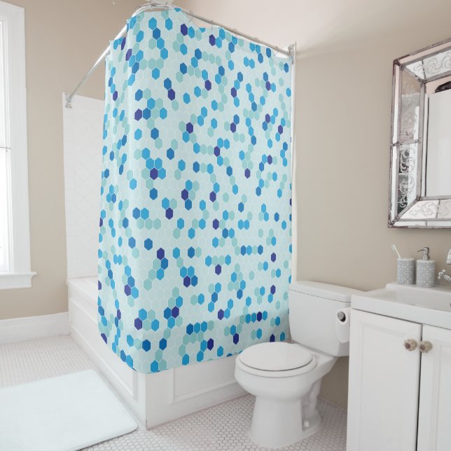 Para Box Cortina de Chá Hexágono Azul (In Situ)