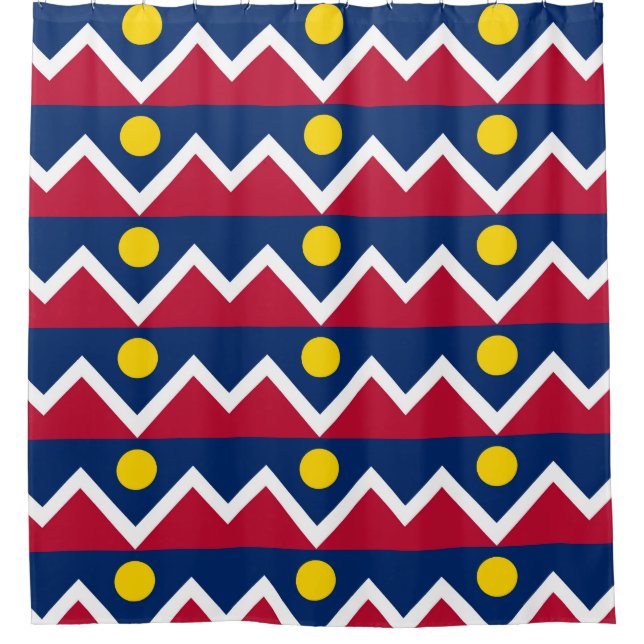 Para Box Cortina de Chá Patriótica com Bandeira de Denver,  (Frente)