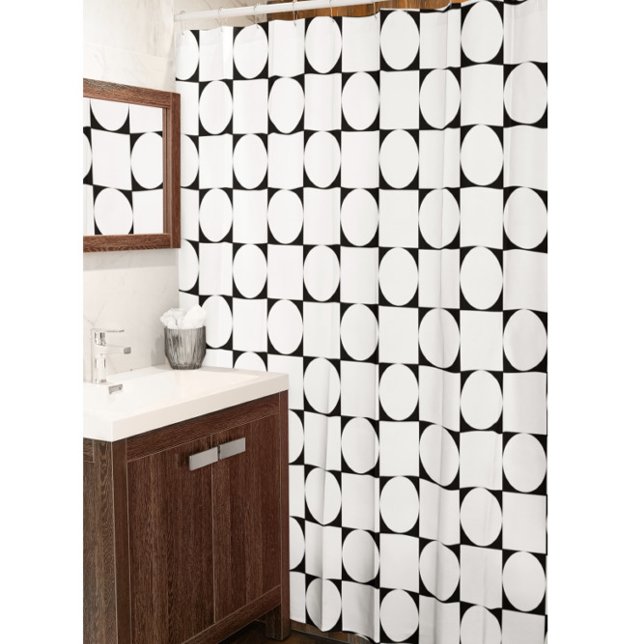 Para Box Cortina de Chás Geométricos Preta e Branca (Criador carregado)