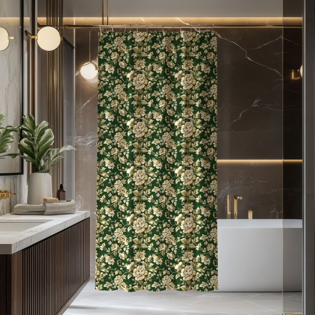Para Box Cortina de Chuveiro com Folhagem Verde Pastel Eleg (Greenery Foliage Shower Curtain Pastel Elegant)