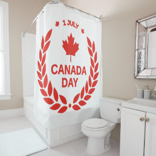 Para Box Cortina de Chuveiro com Grinalda do Dia do Canadá