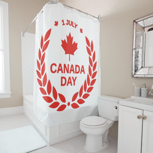 Para Box Cortina de Chuveiro com Grinalda do Dia do Canadá (In Situ)