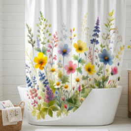 Para Box Cortina de chuveiro de banheiro floral de flores s