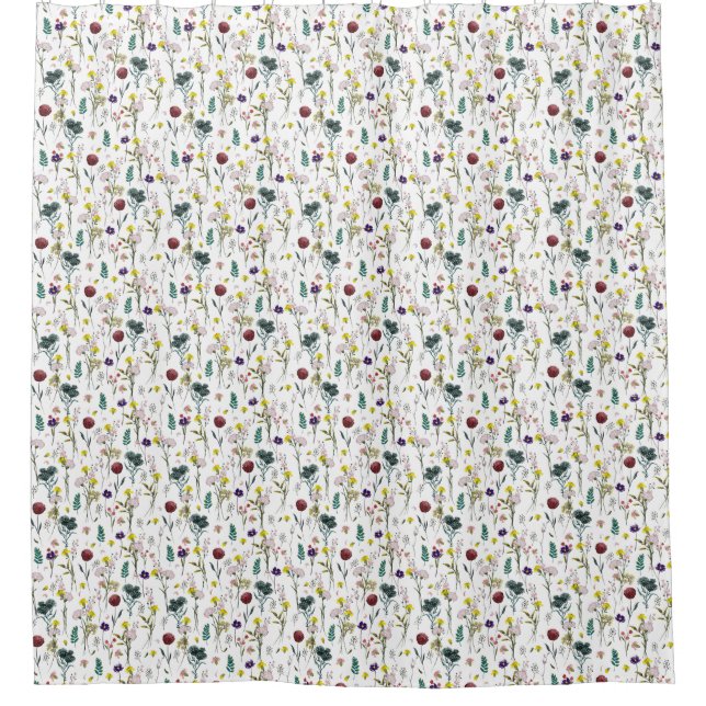 Para Box Cortina de Chuveiro de Flores Silvestres Vibrantes (Frente)
