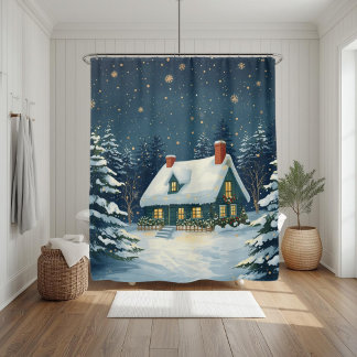 Para Box Cortina de Chuveiro de Natal Cabana Pacífica