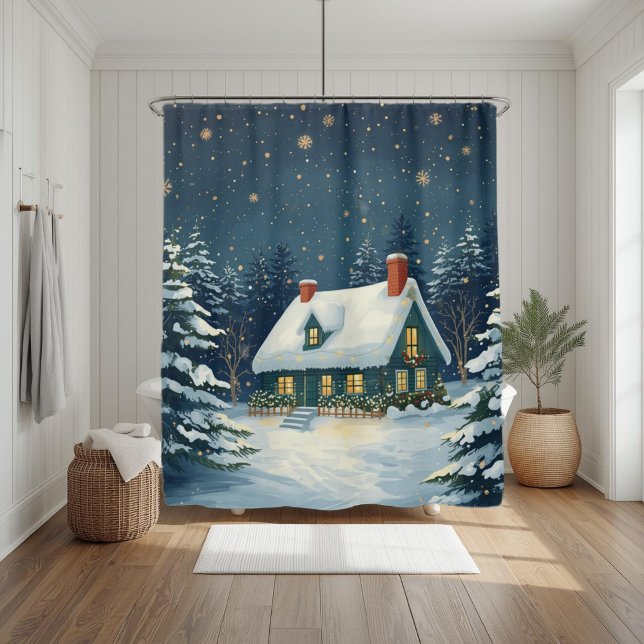Para Box Cortina de Chuveiro de Natal Cabana Pacífica (Criador carregado)