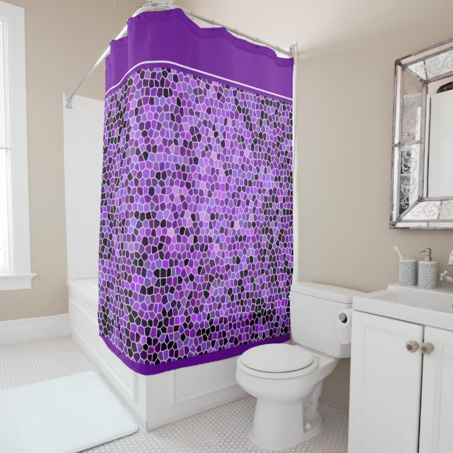 Para Box Cortina de chuveiro de vidro manchado roxo (In Situ)