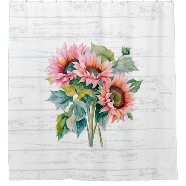 Para Box Cortina de Chuveiro Flor de Girassol Botânica (Frente)