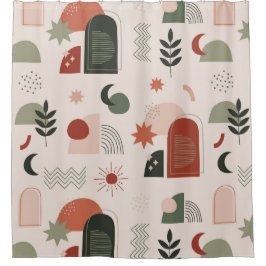 Para Box Cortina de chuveiro geométrica abstrata boêmia