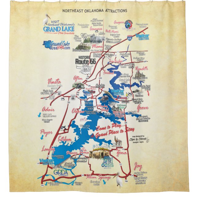 Para Box cortina de chuveiro mapa de atrações neok (Frente)