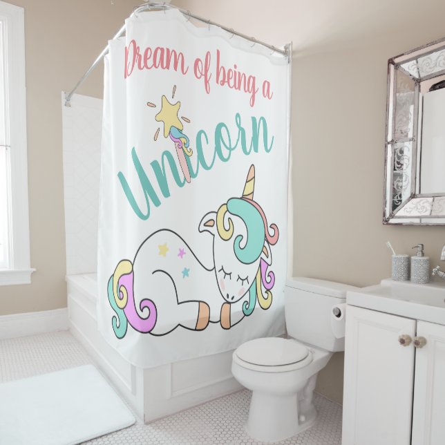 Para Box Cortina de chuveiro personalizada Sonho de Unicórn (In Situ)