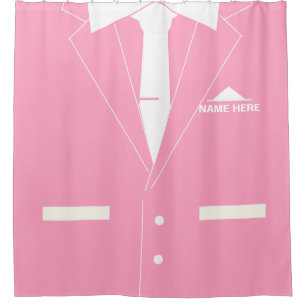 Para Box Cortina de Chuveiro Rosa Terno Empresarial com Nom