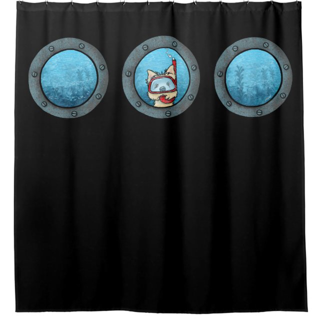 Para Box Cortina de chuveiro Snorkel Cairn Porthole (Frente)