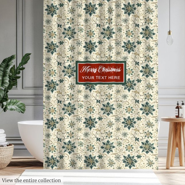 Para Box Cortina de Neve Mínima Elegante (Elegant Minimalistic Vintage Snowflakes Curtain)