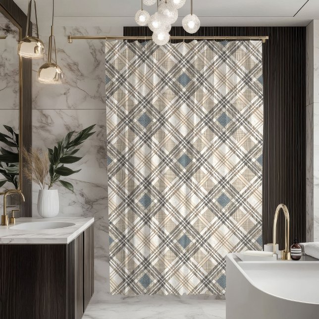 Para Box Cortina de Tom Neutro Moderno Geométrico (Neutral Toned Curtain Modern Geometric Statement)